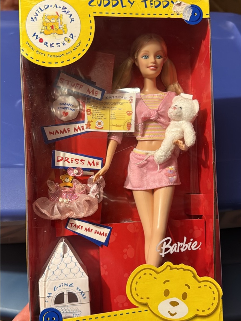 Barbie Pink Two-Piece Outfit with White Teddy Bear - Build-A-Bear Collab